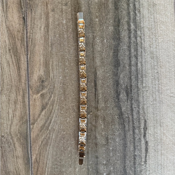 Vintage Gold Plated Nugget Tennis Bracelet - Picture 5 of 5